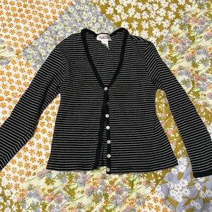 Vintage black and white striped cardigan